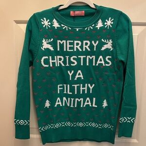 Merry Christmas ya filthy Animal Sweater green